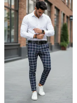 Pantaloni barbati eleganti in carouri B1779 i17-1.3
