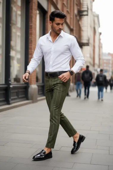 Pantaloni barbati casual regular fit kaki B1798 B6-5.1 U2