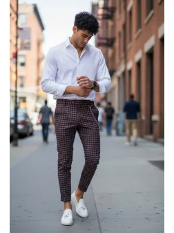 Pantaloni barbati eleganti in carouri 10061 F2-3.3 