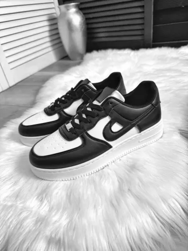 Adidasi barbati casual, negri cu alb A99