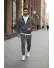 Trening barbati slim fit gri, Pantaloni + hanorac 166