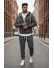 Trening barbati slim fit gri, Pantaloni + hanorac 166