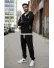 Trening barbati slim fit negru, Pantaloni + hanorac 166