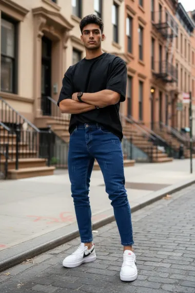 Blugi barbati conici bleumarin 3091 H3-3