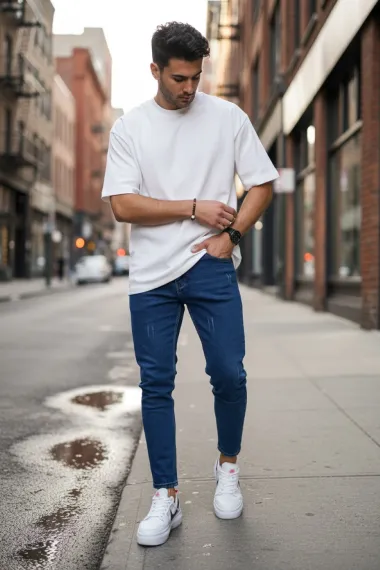 Blugi barbati conici bleumarin 3091 H3-3