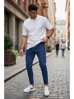 Blugi barbati conici bleumarin 3091 H3-3