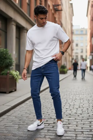 Blugi barbati conici bleumarin 3091 H3-3