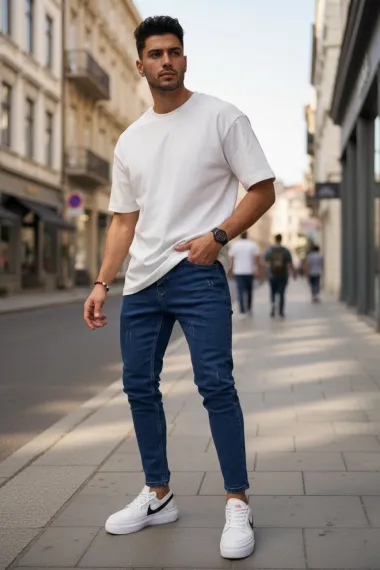 Blugi barbati conici bleumarin 3091 H3-3