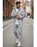 Trening barbati slim fit gri, Pantaloni + hanorac 1209
