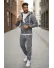 Trening barbati slim fit gri, Pantaloni + hanorac 162 23-4.2