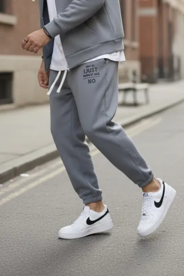 Trening barbati slim fit gri, Pantaloni + hanorac 162 23-4.2