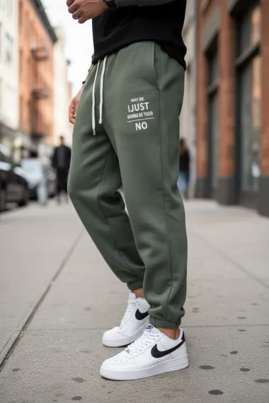 Trening barbati slim fit kaki, Pantaloni + hanorac 162