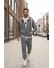 Trening barbati slim fit gri, Pantaloni + hanorac 167 32-2.1