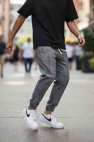 Trening barbati slim fit gri, Pantaloni + hanorac 167 32-2.1