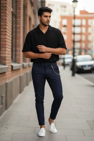 Pantaloni barbati casual bleumarin 10614