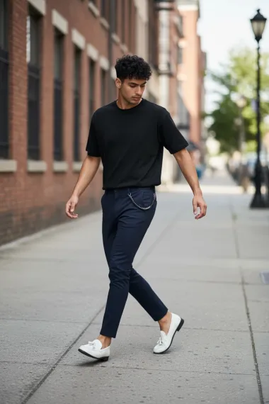 Pantaloni barbati casual bleumarin 10614