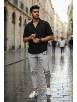 Pantaloni barbati casual gri 10614