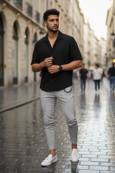 Pantaloni barbati casual gri 10614