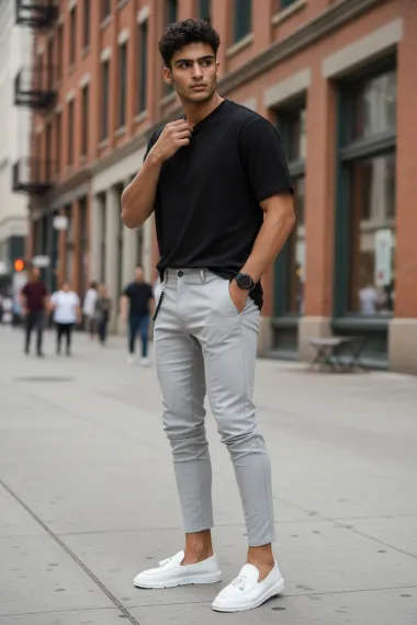 Pantaloni barbati casual gri 10614