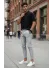 Pantaloni barbati casual gri 10614