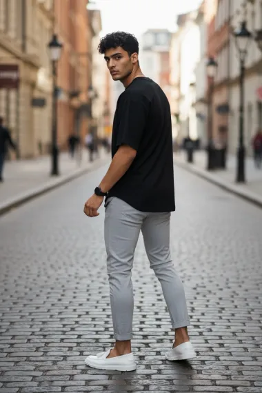 Pantaloni barbati casual gri 10614