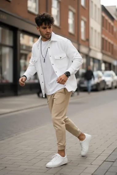 Camasa barbati casual alba 12910 127-2