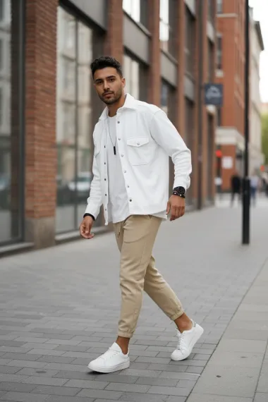 Camasa barbati casual alba 12910 127-2