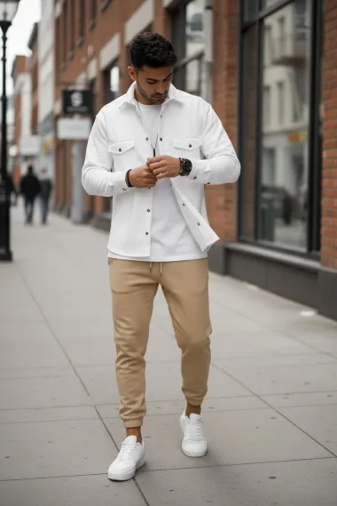 Camasa barbati casual alba 12910 127-2