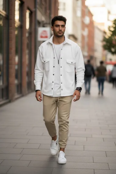 Camasa barbati casual alba 12910 127-2