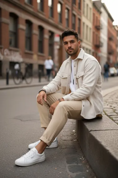 Camasa barbati casual bej 12910 K9