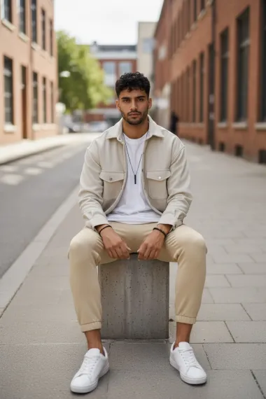 Camasa barbati casual bej 12910 K9