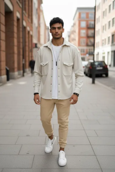 Camasa barbati casual bej 12910 K9