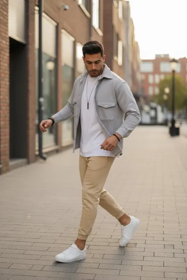 Camasa barbati casual gri 12910 Z2