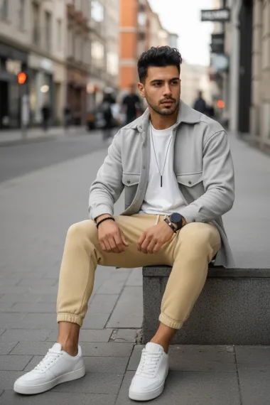 Camasa barbati casual gri 12910 Z2