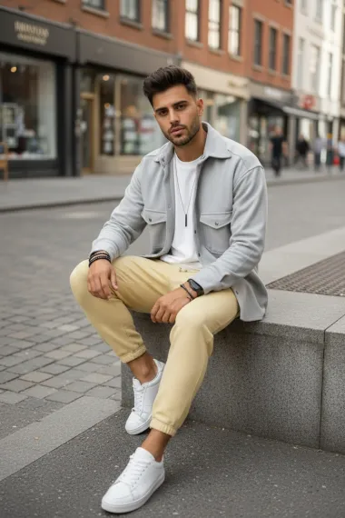 Camasa barbati casual gri 12910 Z2