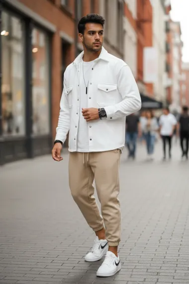 Camasa barbati casual alba 12910 127-2