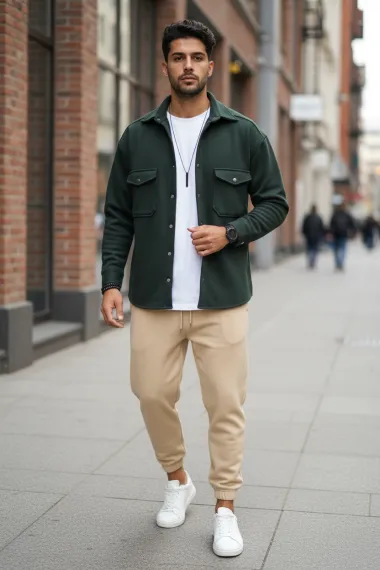 Camasa barbati casual kaki 12910 K2