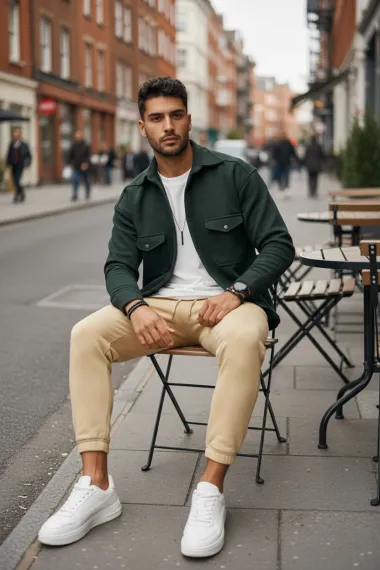 Camasa barbati casual kaki 12910 K2