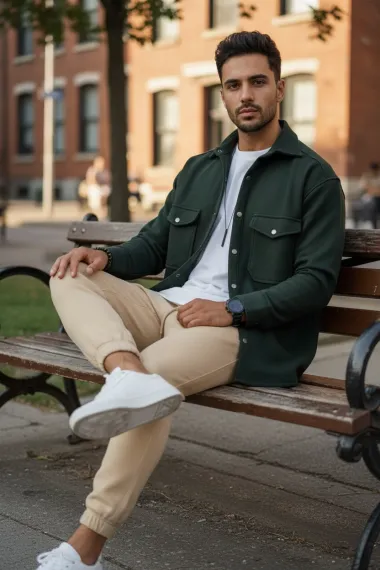 Camasa barbati casual kaki 12910 K2