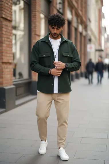 Camasa barbati casual kaki 12910 K2