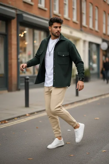 Camasa barbati casual kaki 12910 K2