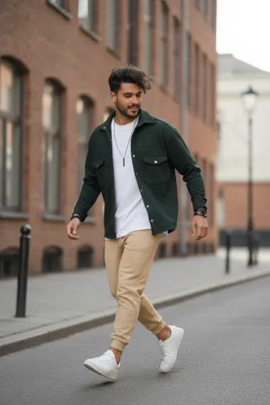 Camasa barbati casual kaki 12910 K2