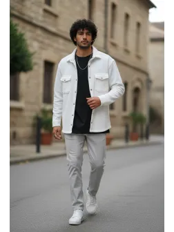 Camasa barbati casual alba 12915 123