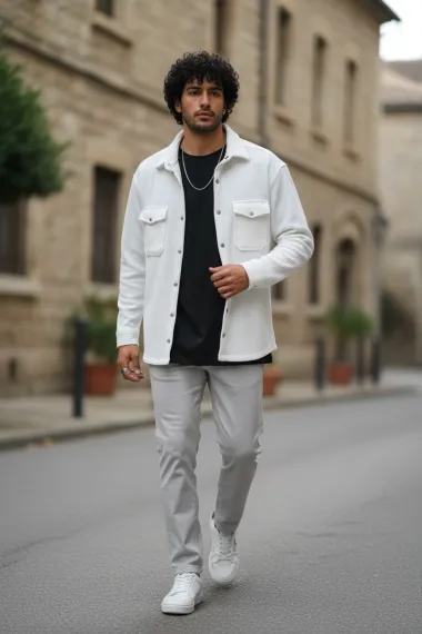 Camasa barbati casual alba 12915 123