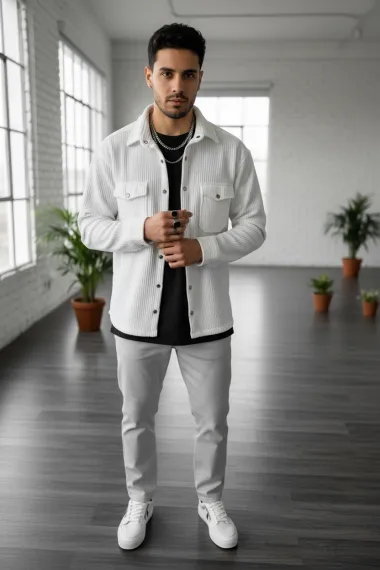 Camasa barbati casual alba 12915 123