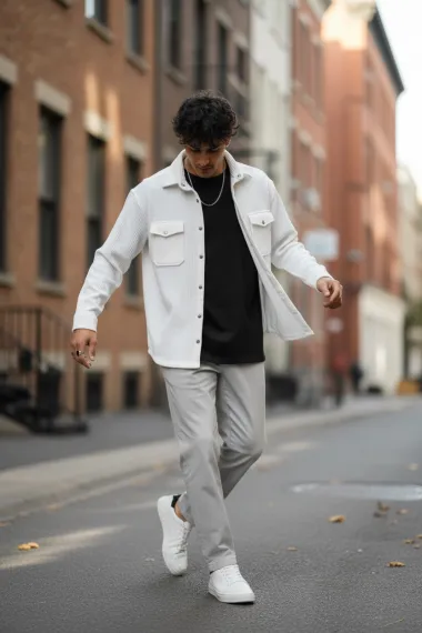 Camasa barbati casual alba 12915 123