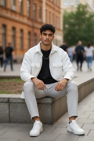 Camasa barbati casual alba 12915 123