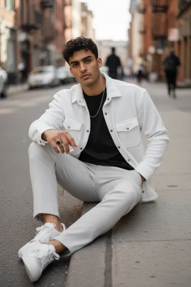 Camasa barbati casual alba 12915 123