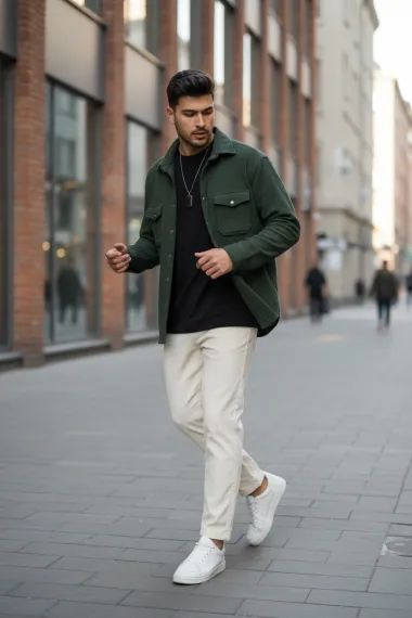 Camasa barbati casual kaki 12915