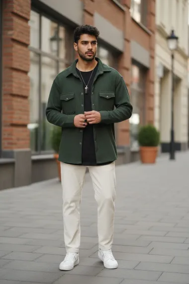 Camasa barbati casual kaki 12915